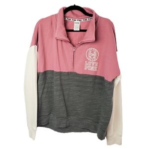 Pink Victoria Secret ColorBlock Varsity Sweatshirt